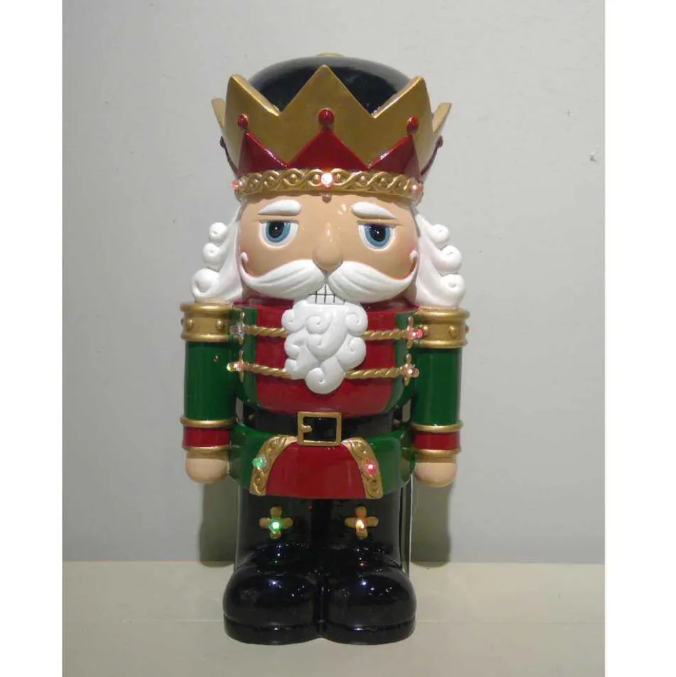 North Pole Nutcrackers*Nutcracker Small Poly Red And Green-Battery-Led 185522