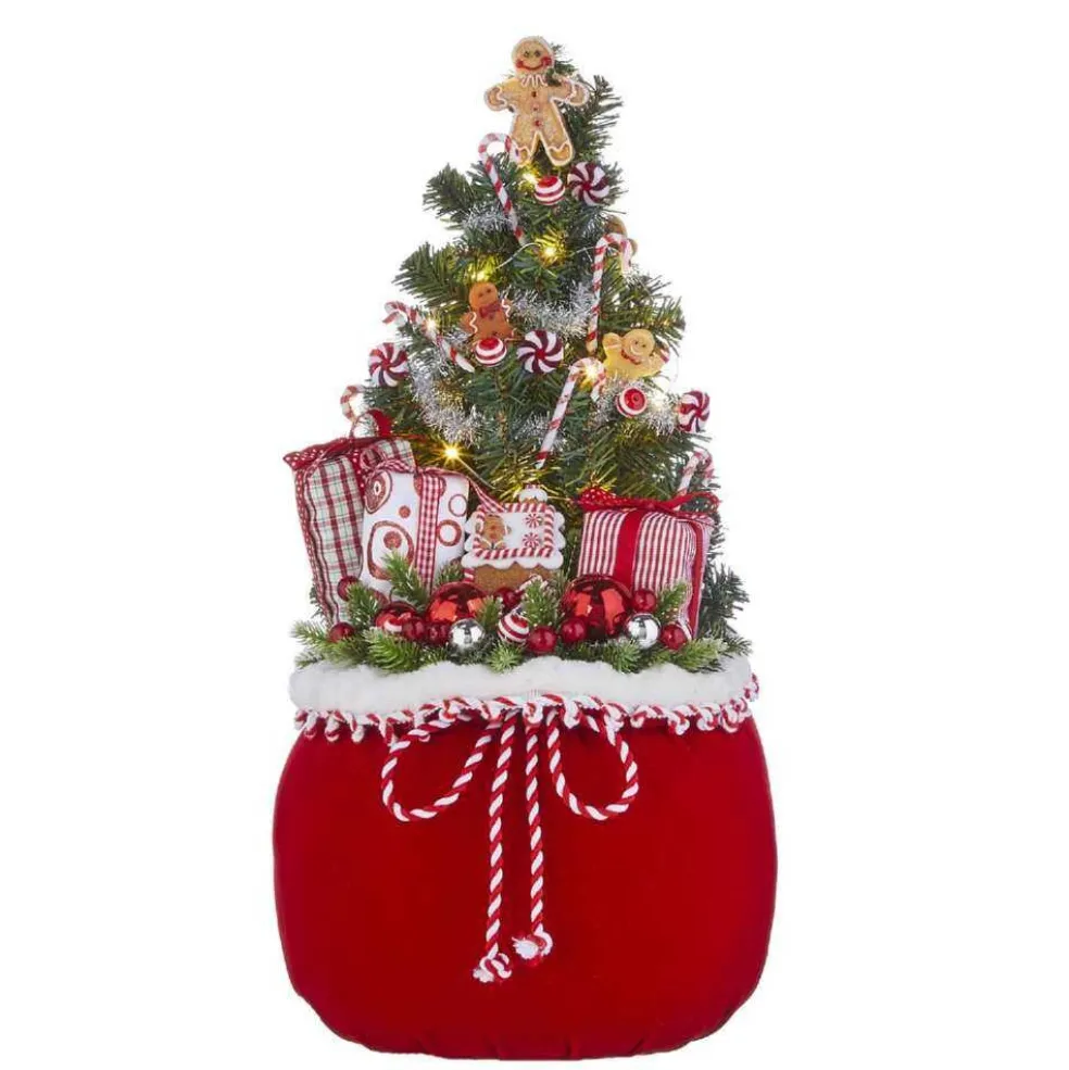 Raz Imports Home Decors* Lighted Tree With Gingerbread In Bag 4015552