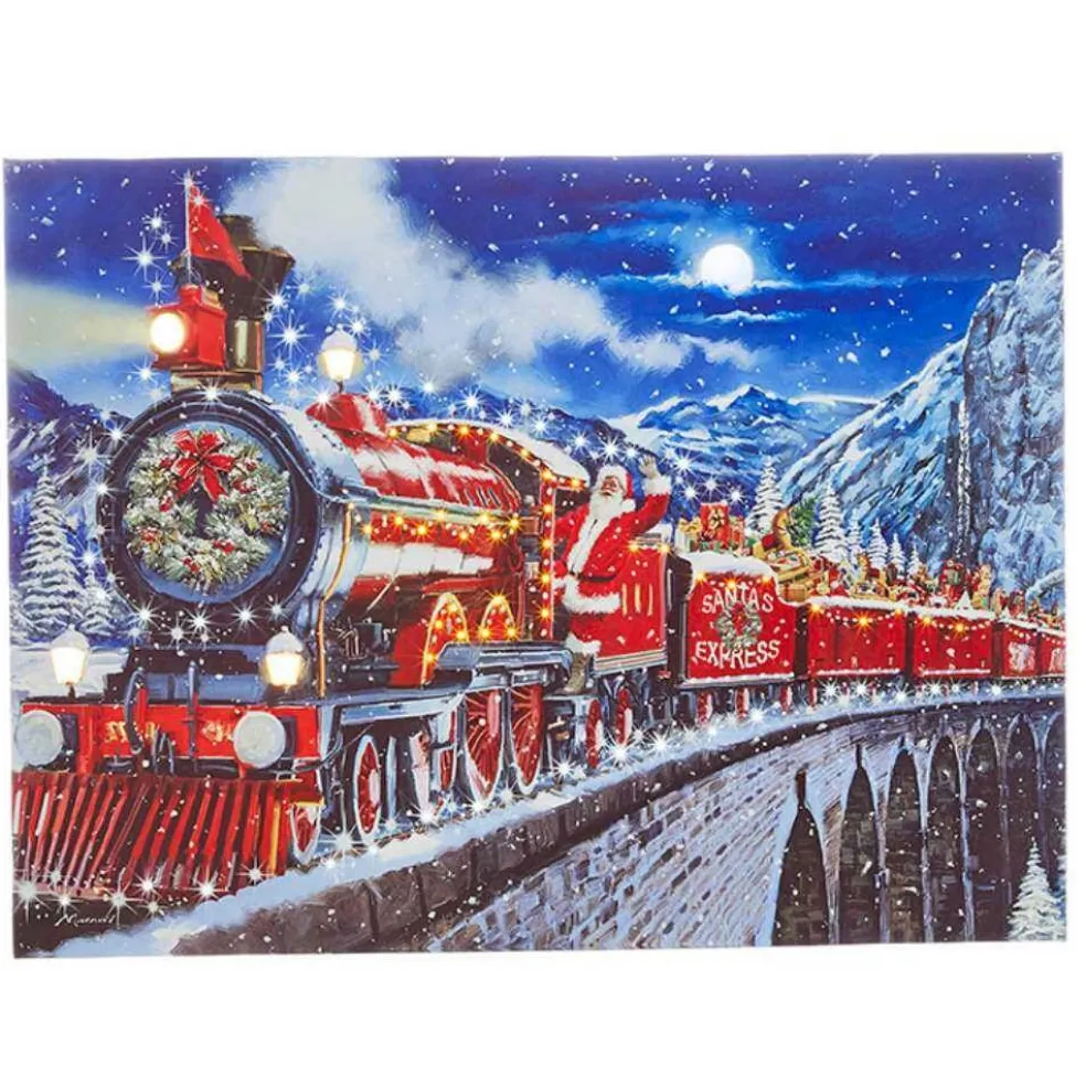 Raz Imports North Pole* Santa Express Lighted Print 4039400