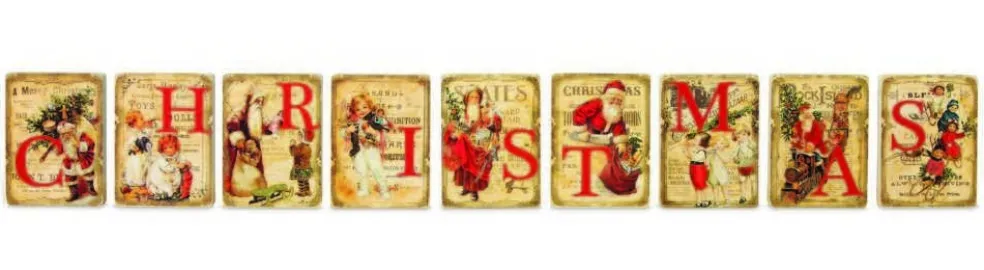 Bethany Lowe Traditional*Rl5787 Christmas Puzzle Blocks Set Of 9
