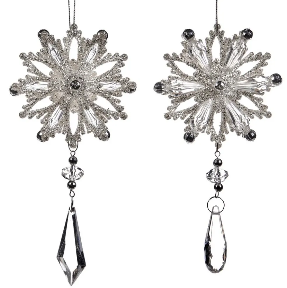 Goodwill Christmas Tree*Snowflake Dangle Ornament 2 Assorted Tr 27309