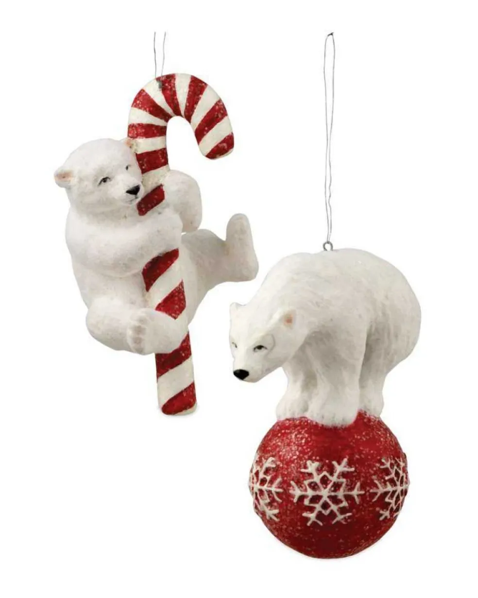 Bethany Lowe Traditional*Td5062 Polar Bear Fun Ornament 2 Assorted