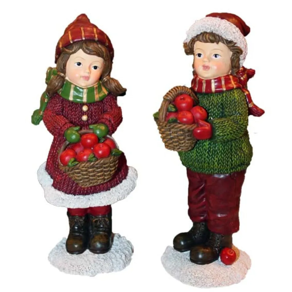 Willow Brooks North Pole* Secret Christmas Red And Green Boy And Girl W/Berries 2 Assorted